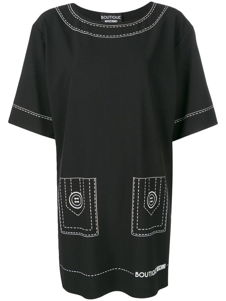 Moschino Seam Print Short Dress - Black