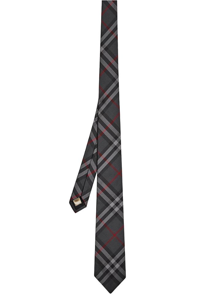 Burberry Modern Cut Vintage Check Tie - Grey