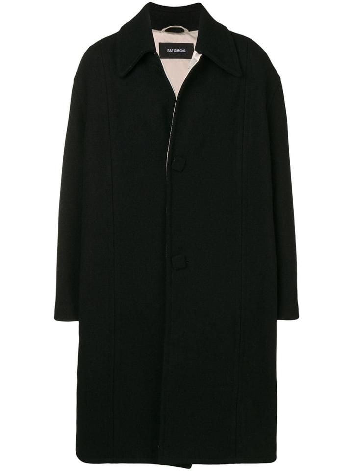 Raf Simons Oversized Button Coat - Black