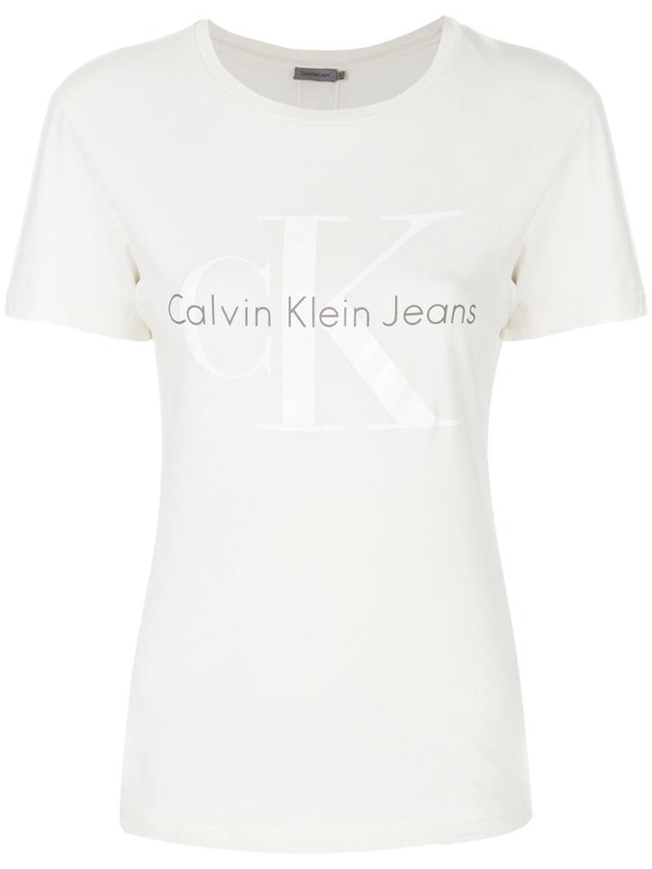 Ck Jeans Logo Print T-shirt - White
