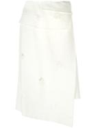 Erika Cavallini Asymmetric Wrap Skirt, Women's, Size: 40, White, Cotton/viscose/linen/flax/polyamide