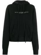 Unravel Project Slogan Print Hooded Sweatshirt - Black