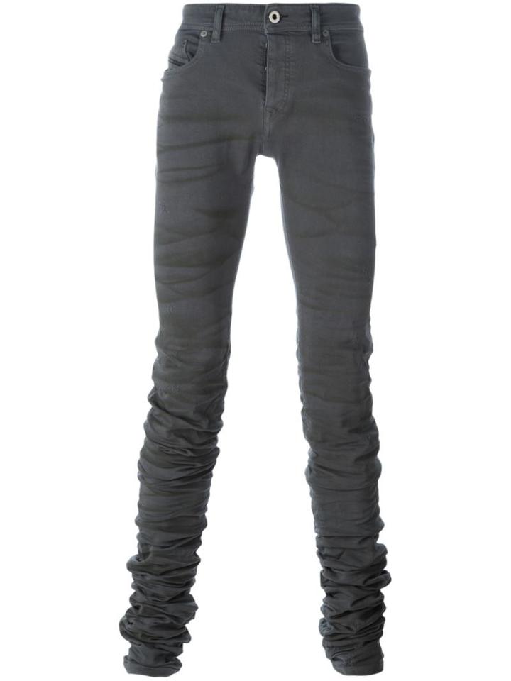 Diesel Black Gold Slim Fit Jeans, Men's, Size: 32, Grey, Cotton/polyester/elastolefin/spandex/elastane