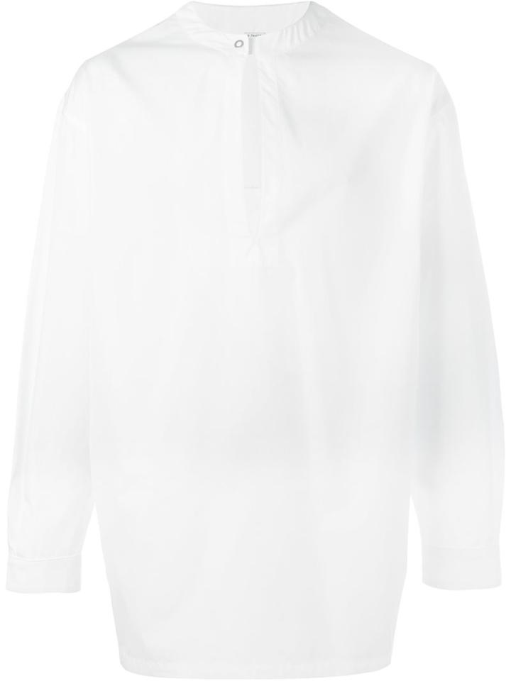 E. Tautz Henley Shirt, Men's, Size: Medium, White, Cotton