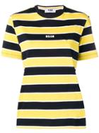 Msgm Striped Short-sleeve T-shirt - Yellow