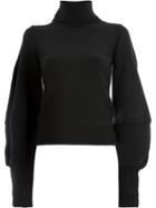 Oscar De La Renta Balloon Sleeve Turtleneck Sweater - Black