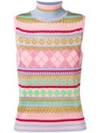 Moschino Sleeveless Intarsia Jumper - Pink & Purple