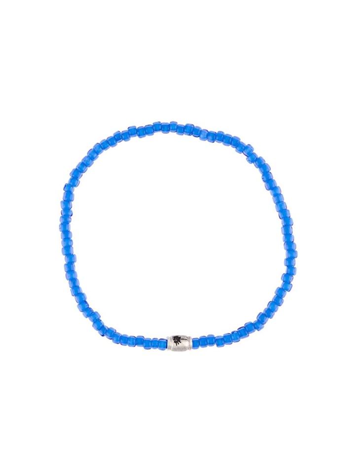 Luis Morais 14kt White Gold Mini Palm Tree Barrel Bracelet, Adult Unisex, Blue