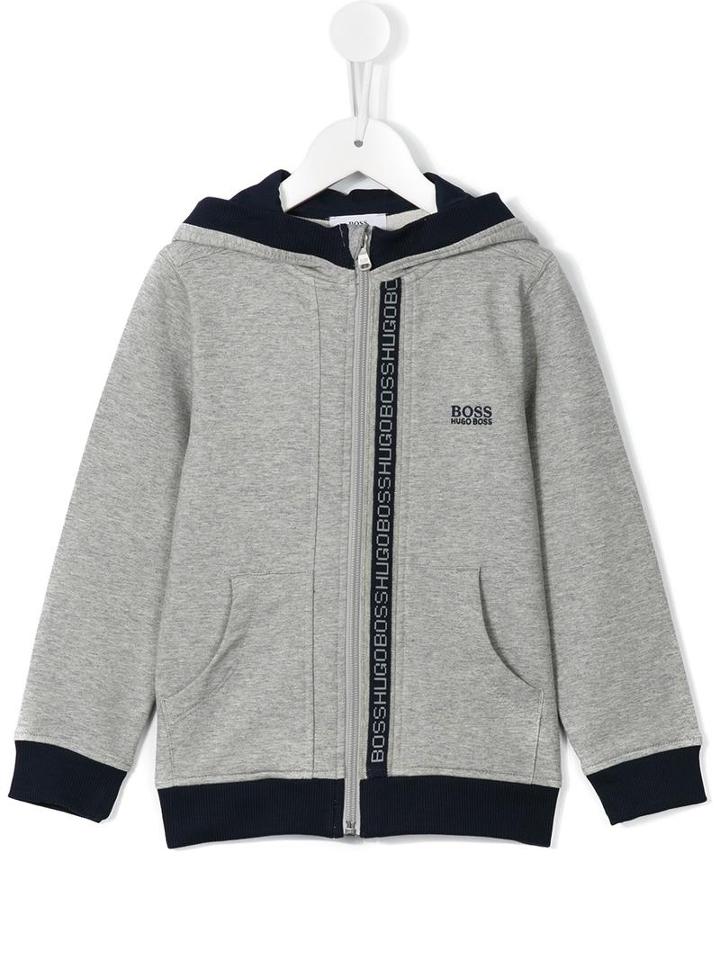 Boss Kids Logo Stripe Hoodie, Boy's, Size: 8 Yrs, Grey