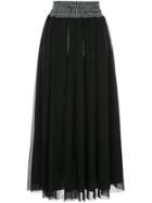 Tu Es Mon Trésor Mesh Maxi Skirt - Black