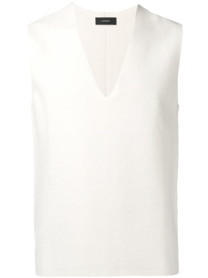 Joseph Milano V-neck Top, Men's, Size: Large, White, Cotton/wool/polyamide/spandex/elastane