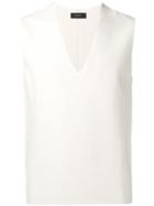 Joseph Milano V-neck Top, Men's, Size: Large, White, Cotton/wool/polyamide/spandex/elastane