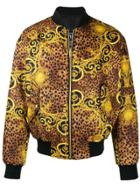 Versace Jeans Couture Leopard Print Bomber Jacket - Yellow