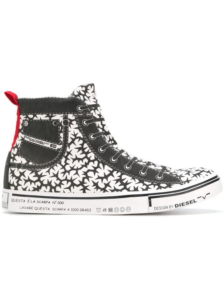 Diesel Canvas Hi-top Sneakers - Black