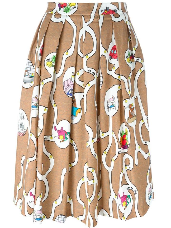 Ultràchic Ant Colony Print Pleated Skirt