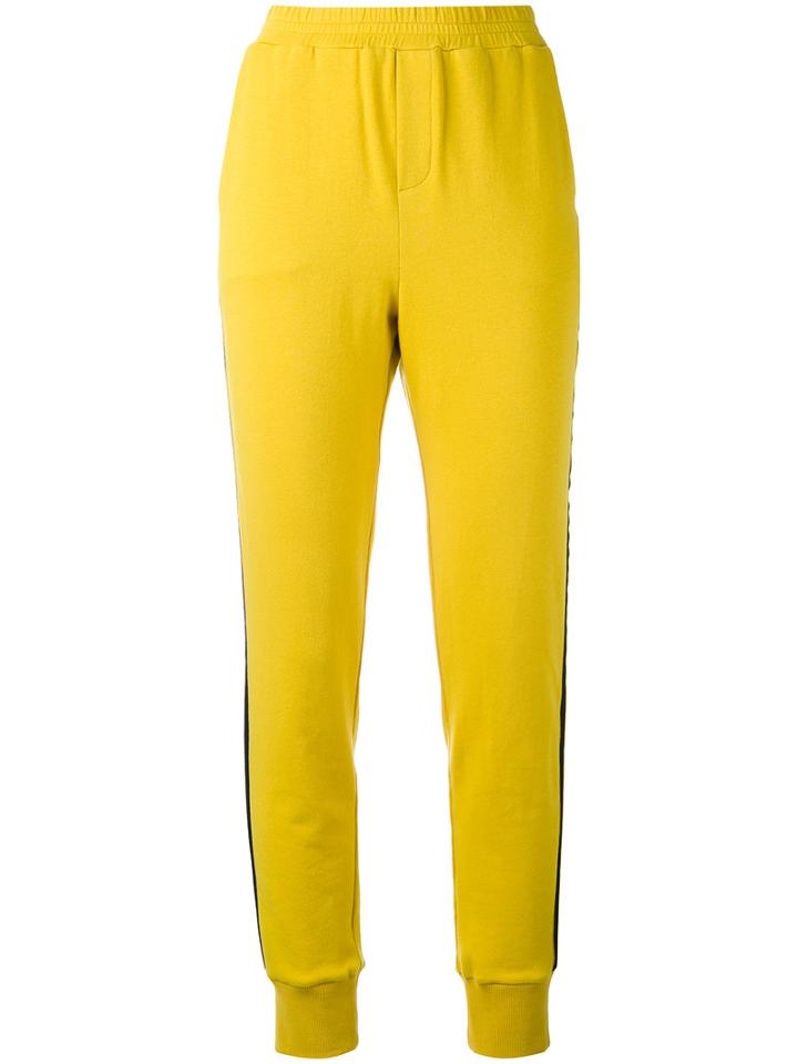 A.f.vandevorst - Contrasting Side Panel Sweatpants - Women - Cotton/spandex/elastane - 34, Yellow/orange, Cotton/spandex/elastane