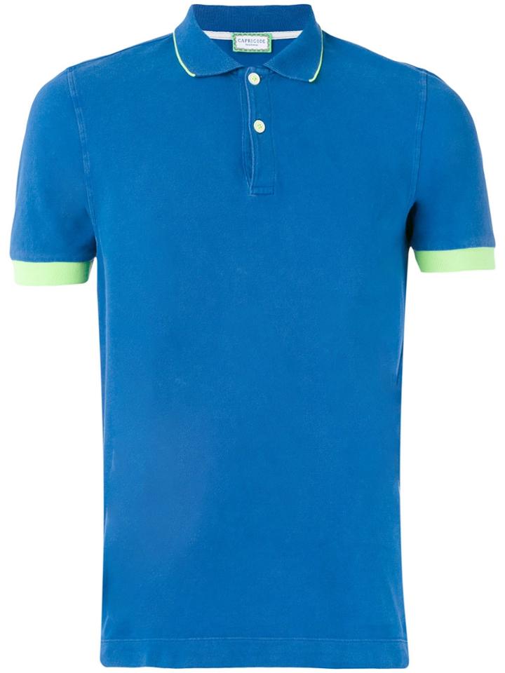 Capricode Contrast Polo Shirt - Azzurro