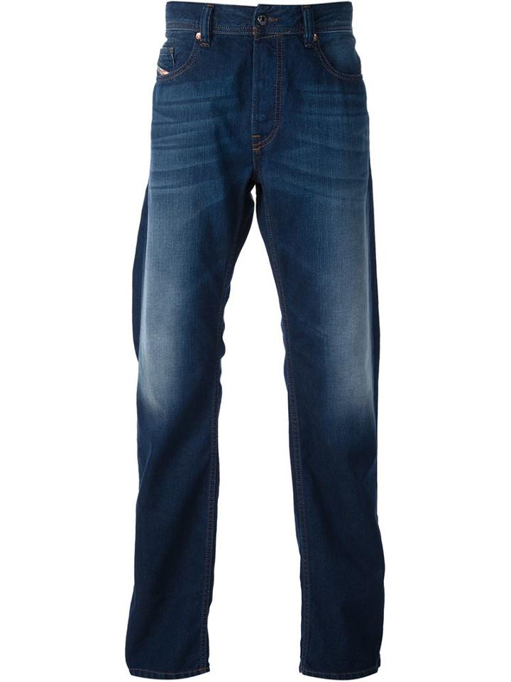 Diesel Wide Leg Jeans, Men's, Size: 30/34, Blue, Cotton