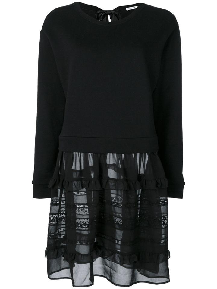 P.a.r.o.s.h. Sheer Frill Panel Top - Black