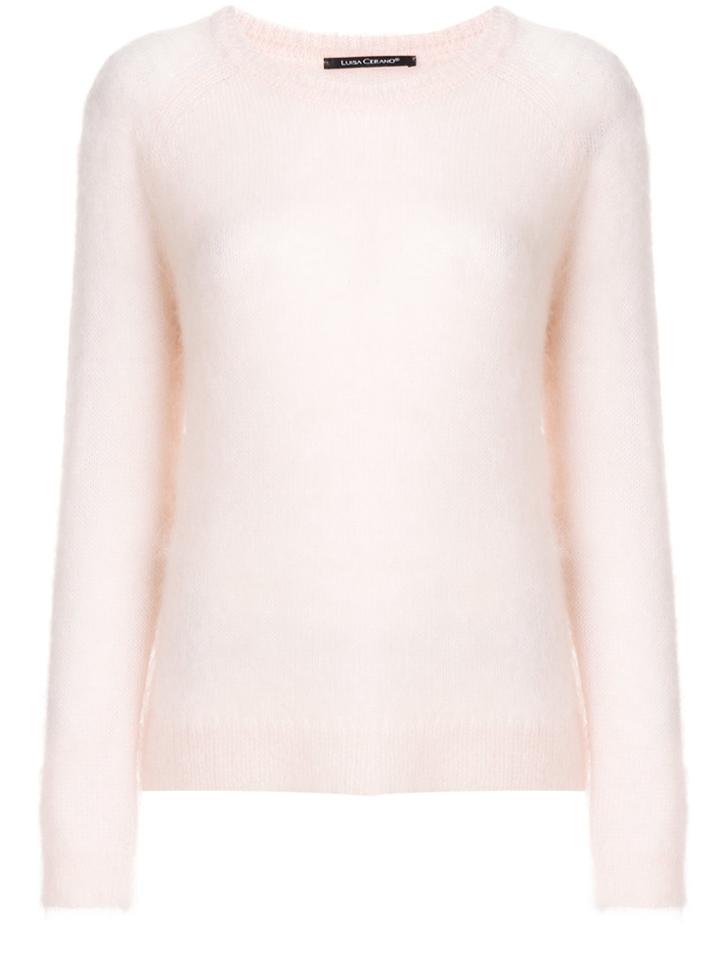 Luisa Cerano Long-sleeve Fitted Sweater - Pink & Purple
