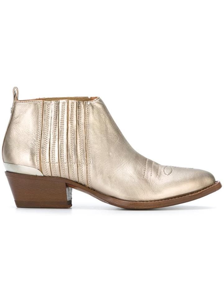 Buttero Metallic Texan Booties