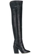 Petar Petrov Block Heel Knee Length Boots - Black