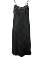 Maison Margiela Lace Panel Tartan Slip Dress, Women's, Size: 40, Black, Polyamide/acetate/viscose/wool