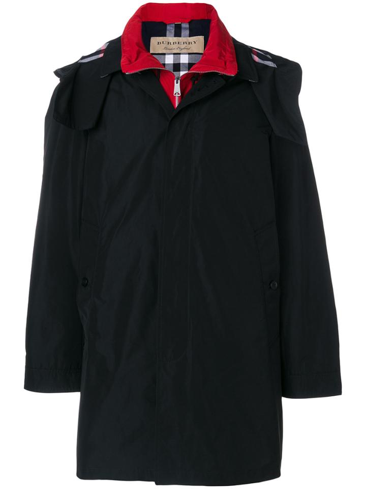 Burberry Designer Hooded Coat - Black