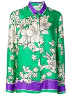P.a.r.o.s.h. Outline Floral Print Shirt - Green