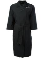 Fay Short-sleeve Belted Coat - Black
