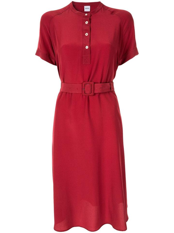 Aspesi Short-sleeve Shift Dress - Red
