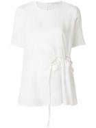 Fabiana Filippi Gathered Ruffle Front T-shirt - White