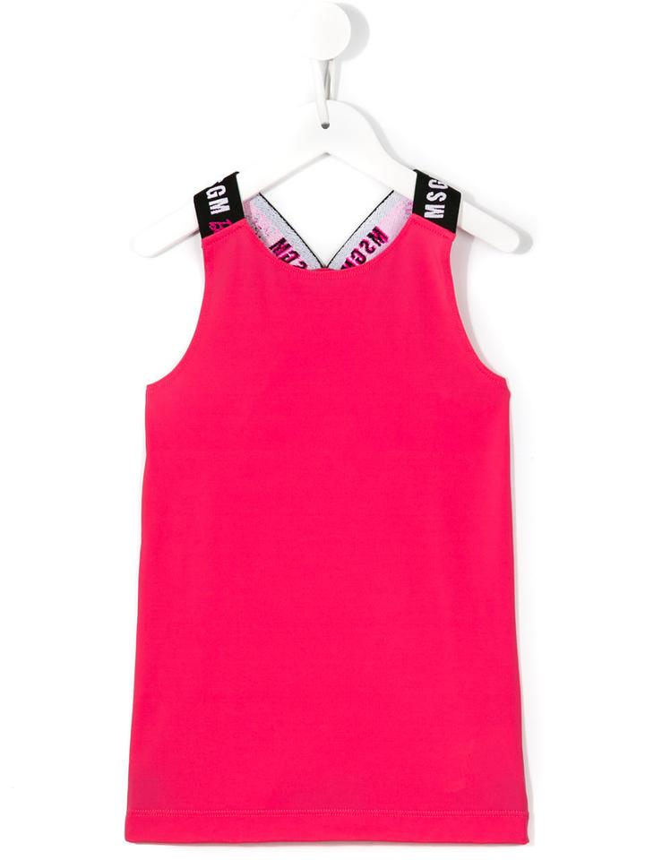 Msgm Kids Sports Tank Top, Size: 12 Yrs, Pink/purple