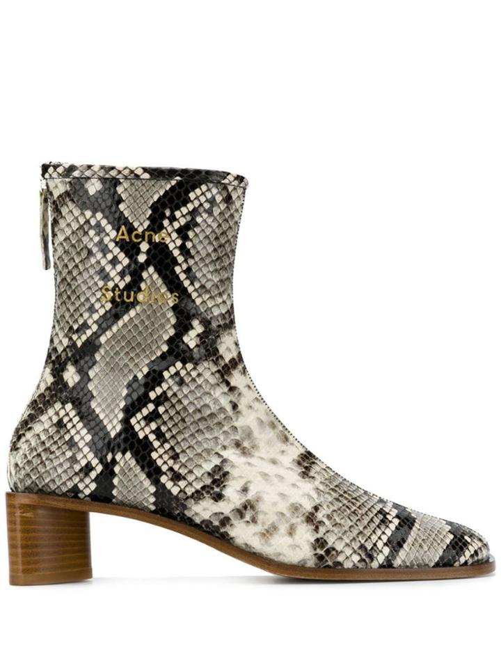 Acne Studios Branded Ankle Boots - Grey