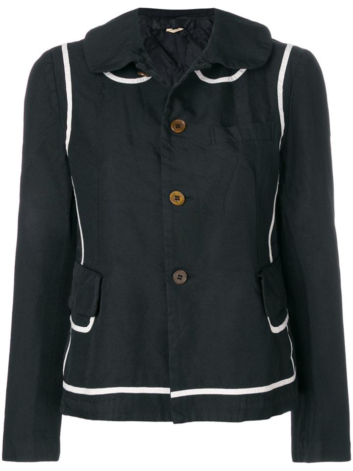 Comme Des Garçons Comme Des Garçons Two-tone Button Jacket - Black