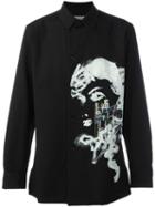 Yohji Yamamoto Printed Shirt, Men's, Size: 38, Black, Wool