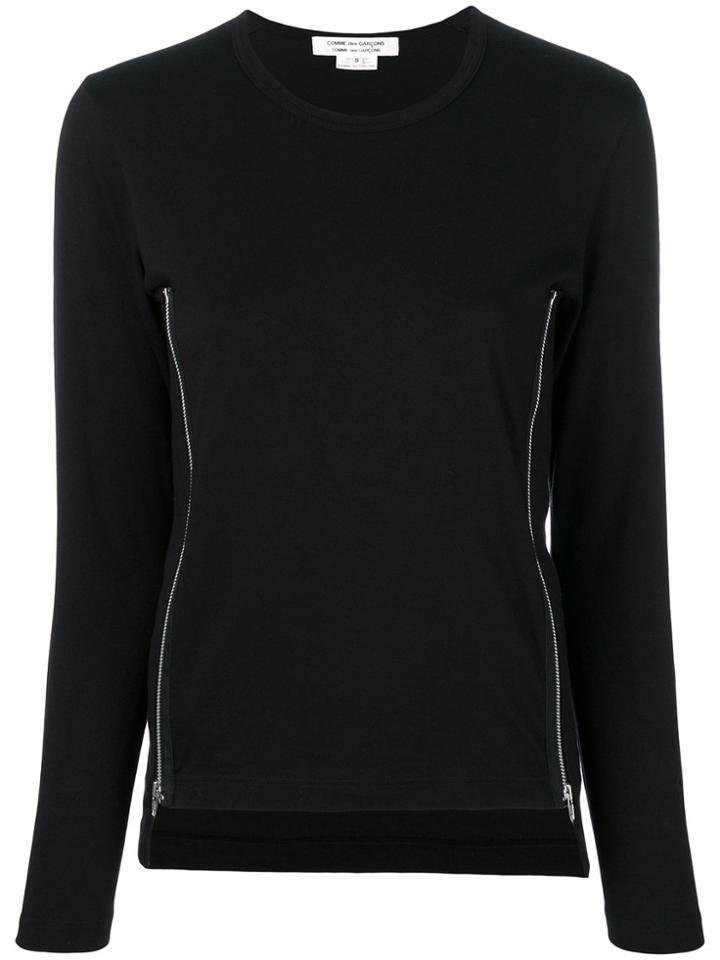 Comme Des Garçons Comme Des Garçons Zipped Crewneck Sweatshirt - Black