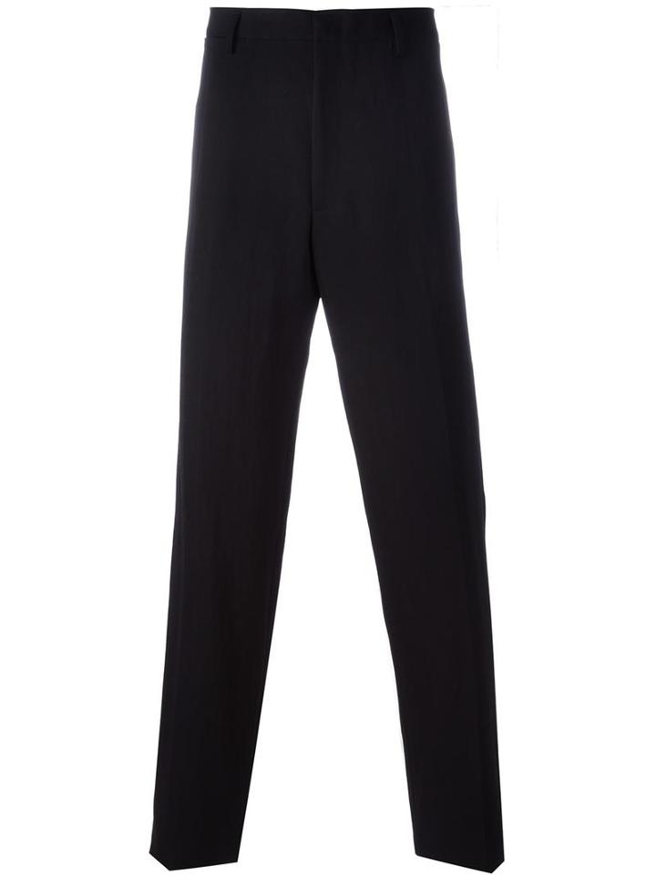Lanvin Straight Leg Trousers, Men's, Size: 44, Black, Viscose/virgin Wool/polyamide