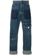 Jw Anderson Mid Blue Shaded Pocket Detail Denim Trousers