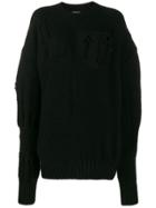 Ann Demeulemeester Distressed Effect Jumper - Black