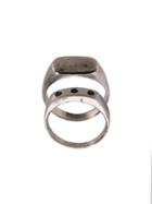 Henson Signet Ring Set, Adult Unisex, Size: 61, Metallic