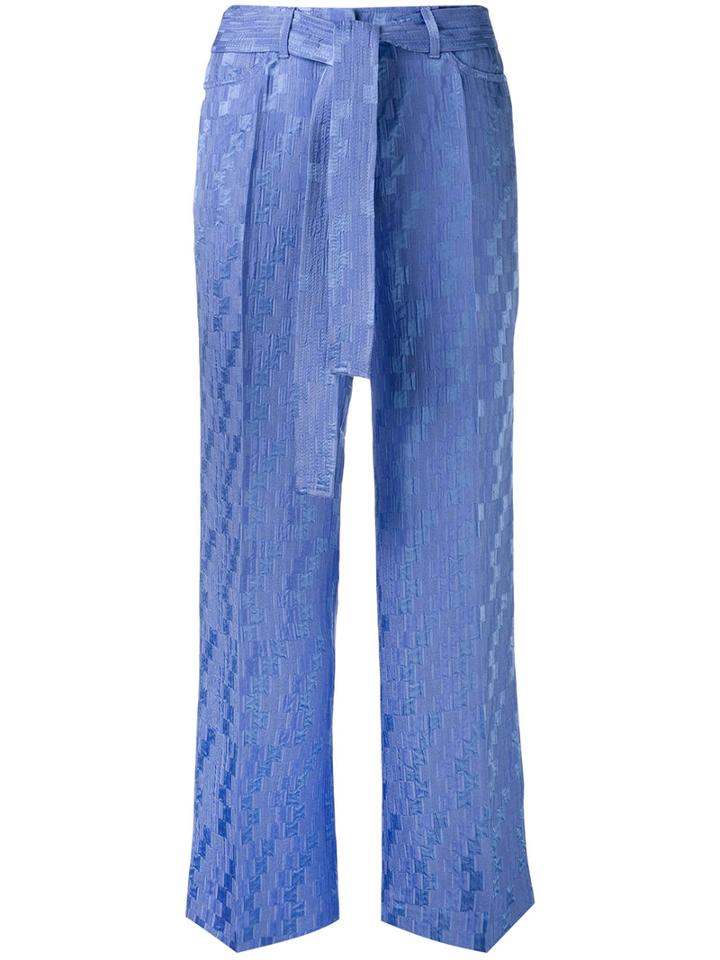 Etro - Wide-leg Cropped Trousers - Women - Silk/viscose - 42, Pink/purple, Silk/viscose