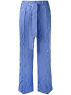 Etro - Wide-leg Cropped Trousers - Women - Silk/viscose - 42, Pink/purple, Silk/viscose