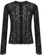 Cecilia Prado Open Knit Tricot Coat, Women's, Size: P, Black, Acrylic/viscose