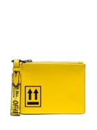 Off-white Leather Arrow Printed Pouch - Yellow