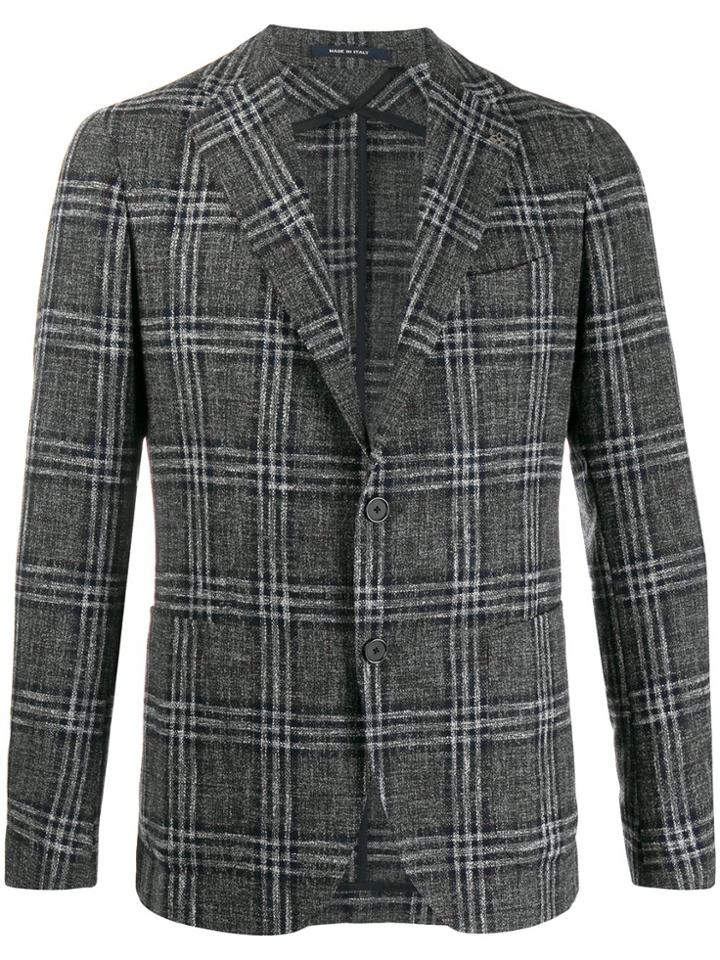 Tagliatore Checked Pattern Blazer - Grey
