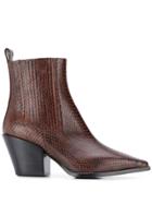 Aeyde Kate Snakeskin Effect Boots - Brown