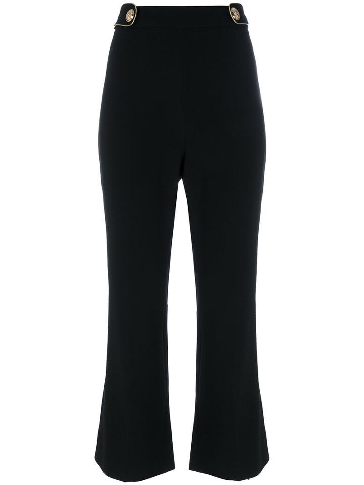 Roberto Cavalli - Waist Straps Flared Trousers - Women - Spandex/elastane/viscose - 44, Black, Spandex/elastane/viscose