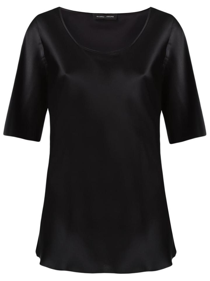 Gloria Coelho Round Neck Blouse, Women's, Size: Gg, Black, Silk