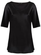 Gloria Coelho Round Neck Blouse, Women's, Size: Gg, Black, Silk